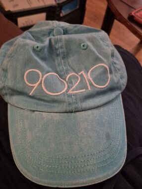 Adult 90210 Embroidered Dusty Teal Baseball Cap Vintage